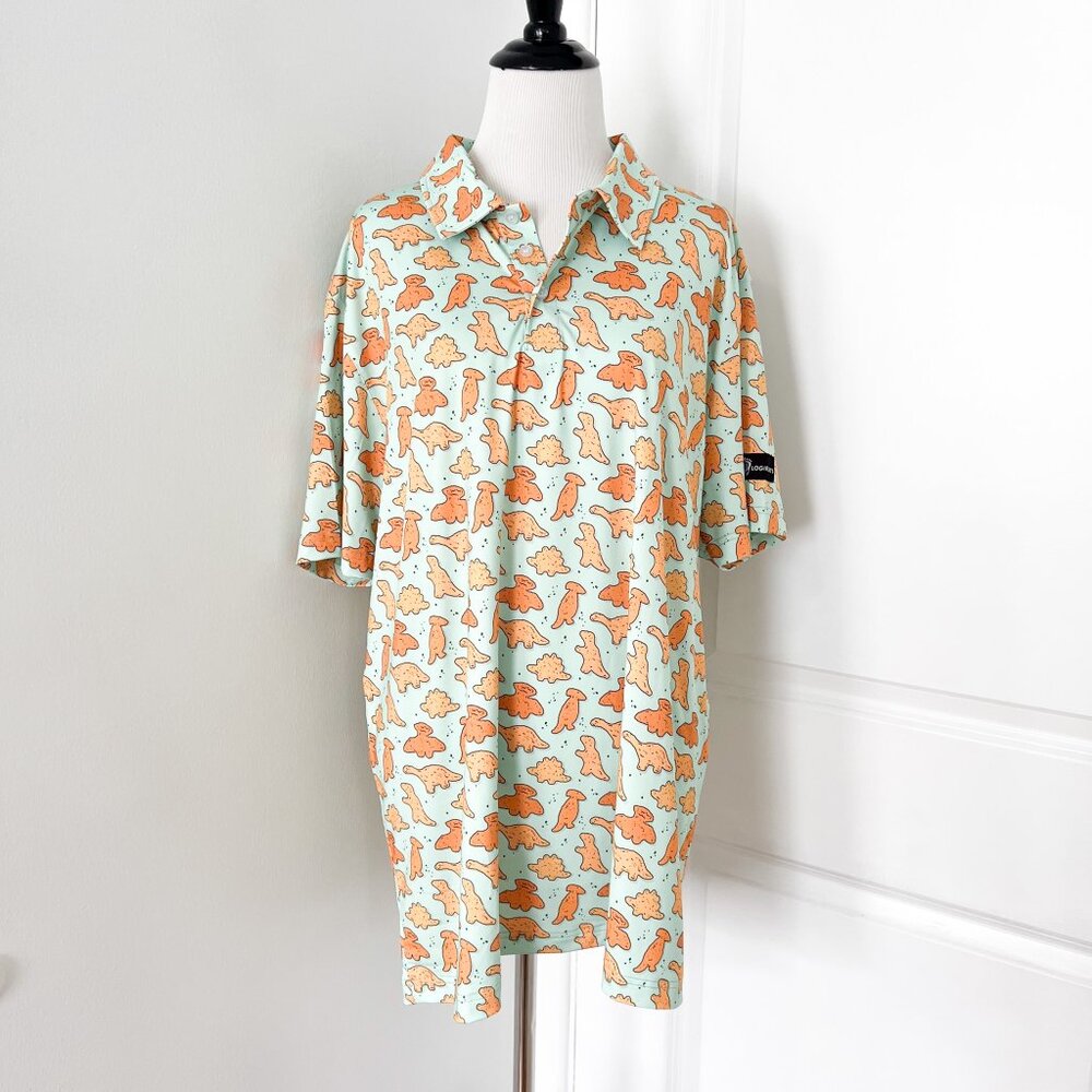 :Logie Joe's Dinosaur Chicken Nugget Print Tshirt (Nightgown Dress)